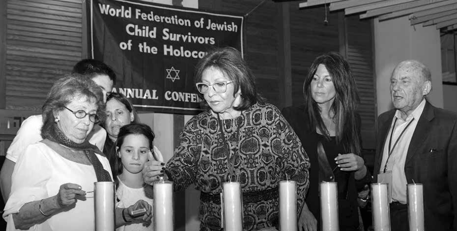 Attendees from the US and Guatemala at multi-generational candle-lighting ceremony in memory of the SixMillion Martyrs. Jerusalem, 2017. Courtesy of the World Federation of Jewish Child survivors of the Holocaust and Descendants