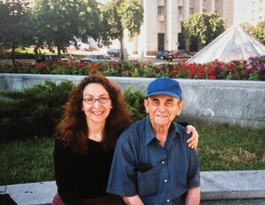 Heidi Bratt with her father, Michael Bratt, on a trip in 2006 to Rovno, Ukraine, to visit his hometown. “I could channel my parents’ strength,” she says.